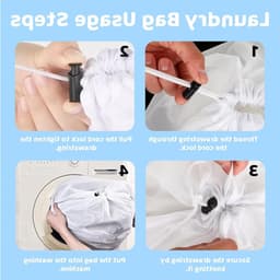 Set van 2 waszakken met trekkoord, duurzaam en slijtvast, ideaal voor wasmachine en schoenen reinigen, voorkomt klitten en schade — thumbnail 5