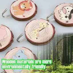 Dailygoods- Haken 6 Stuks - Zelfklevende Houten Dierenhaken — thumbnail 4