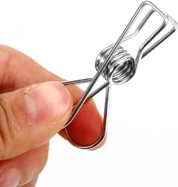 Metalen Wasknijpers - Dekenklemmen - Kleding Drogen - Roestvrij Staal - 85 cm - Zilver — thumbnail 4