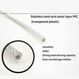 Intrekbare Waslijn - Kledinglijn Balkon - Kleding Drogen - Roestvrij Staal PVC - 6 meter - Zilver — thumbnail 4