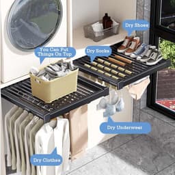 Wasmachine Droogrek - Ruimtebespaarder Kast - Verticale Opslag - Duurzame Aluminium - 45-120 cm Breed - Aluminium — thumbnail 2