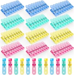 Kleurige Kledingknijpers Set van 100 Stuks, Winddicht en Met Zachte Grip voor Waslijn en Droogrek — thumbnail 1