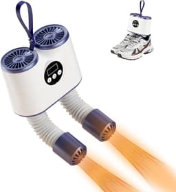 Elektrische schoenendroger met timer tot 240 minuten, constante warmte en vochtverwijdering, geschikt voor alle schoenmaten met flexibele slang en ventilatiefunctie (150 W, wit) — thumbnail 1