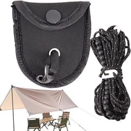 Reis Waslijn - Droogtouw Camping - Kleding Drogen - Winddicht Parelsysteem - 3.5 Meter - Zwart — thumbnail 1