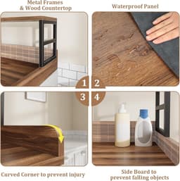 Wasmachine Droger Werkblad - Wasrek Bovenbouw - Was Sorteren - Met Plank - 60 x 60 cm - Walnoot — thumbnail 5