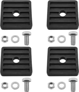 Lovelysp Zwart rubberen isolatiekussen, schokabsorberend, geluidsdempend kussen met bevestigingsschroeven, demper, schokabsorberende voeten voor airconditioning, condensator, externe machine, 4 stuks — thumbnail 1