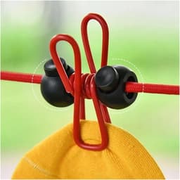 Waslijn - Kledinglijn Outdoor - Kleding Drogen - Verstelbare Lengte - 1 Meter - Rood — thumbnail 3