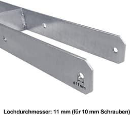 H-paaldrager - Grondanker H-anker - Hekken plaatsen - Thermisch verzinkt staal - 5 mm dik - Zilver — thumbnail 3