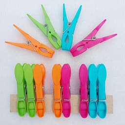 Gekleurde wasknijpers - Kleine clips - Kleding drogen - Winddicht ontwerp - 12 stuks - Meerkleurig — thumbnail 5