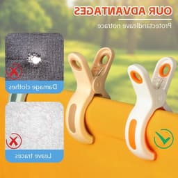Sterke Winddichte Klemmen voor Strandstoelen - 9 Stuks Grote Kledingknijpers, Handdoek Klemmen voor Zonnebedden, Ideaal voor Badhanddoeken en Bedlinnen — thumbnail 3