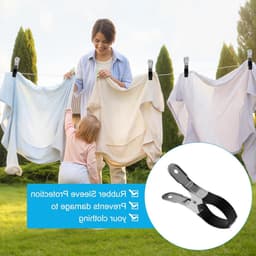 Grote RVS Kledingknijpers voor Handdoeken en Dikke Kleding - 12 Stuks, Ideaal voor Strandstoelen en Wasgoed, Inclusief Beschermhoes — thumbnail 5