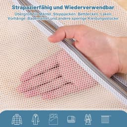 Allecto - Wasnet groot - Herbruikbaar waszak - 60 x 80 cm - Wit - Geschikt voor overhemden en jassen - 2 stuks — thumbnail 5