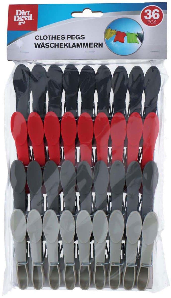 Edco wasknijpers set - 36 stuks - kleurrijke kunststof knijpers. — afbeelding 1