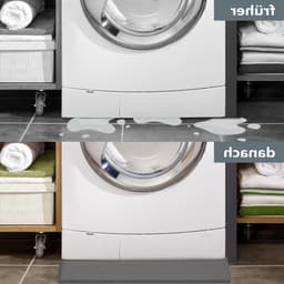 Lekbak Wasmachine - Koelkastmat Vloerbescherming - Apparaten Beschermen - Verhoogde Rand - 60 x 60 cm - Grijs — thumbnail 3
