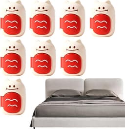 Lakengrijpers - Dekbed Clips - Bed Strak Houden - Anti-slip Grip - 8 Stuks - Geel Rood — thumbnail 1