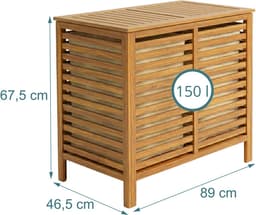 Wasmand 2 vakken - 150 liter - hout — thumbnail 3