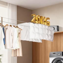 Uittrekbare Waslijn - Dubbel Touw - Kleding Drogen - Anti-doorhangend Ontwerp - 51 Meter - Grijs — thumbnail 3