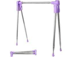 VHV Reishanger - opvouwbare hanger - Droogrek - Inklapbaar Wasrek - Geschikt voor reizen - Inklapbaar Droogrek - Staand Kleding Wasdroogrek - kleding droogrek - Badkamer/Balkon/Binnen/Buiten - Paars