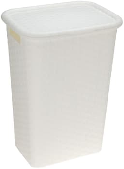 Benson Wasmand - rotan - met deksel - wit - 60 liter - 33 x 44 x 60 cm - kunststof — thumbnail 2