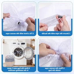 Set van 3 Wasnetjes voor Delicate Kleding, Machinewasbare Trekkoord Tas voor Sokken, Ondergoed en Broeken (30x40cm, 40x50cm, 50x60cm) — thumbnail 5