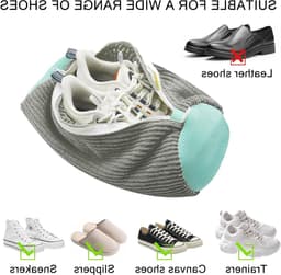 Herbruikbare schoenwaszakken voor wasmachine, 2 stuks, met rits, ideaal voor sneakers en sportschoenen, grijs, eenvoudig in gebruik — thumbnail 4