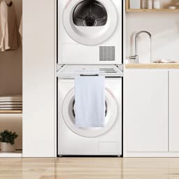 Wasrek - Uittrekbaar Droogrek voor Wasmachine en Droger - Universeel Tussenframe - 5 Stangen - Wit - 61 x 55 x 7,5 cm — thumbnail 4