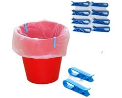 Afvalzak Klemmen - Vuilniszak Houder - Keuken Organiseren - Anti-Vervuiling Ontwerp - 10 Stuks - Blauw