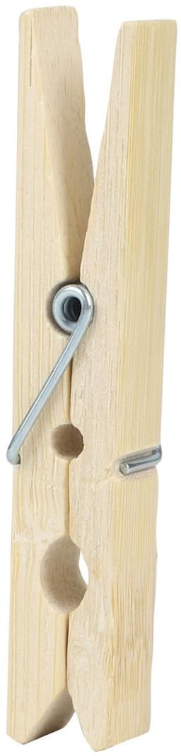 Urban Living Basic Size wasknijpers - 48x - bamboe - 7 cm — thumbnail 3