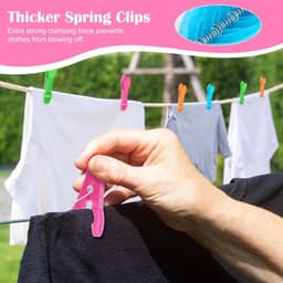 Wasknijpers set - Kleding klemmen - Kleding drogen - Windbestendig sterk - 48 stuks - Gekleurd — thumbnail 3