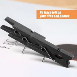 Houten Clips Punaises - Decoratieve Spelden - Foto's Ophangen - Nagels Vallen Niet Uit - 50 Stuks - Zwart — thumbnail 2