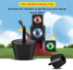 Byshayne - Rubber Feet - Anti-Vibratie Pads - Duurzaam - 30x20mm - Vervangende Voeten - Geschikt voor Hi-Fi Speakers - 8 Stuks — thumbnail 2