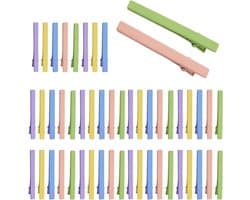 Eendenbek Klemmen - Haarclips Styling - Haar Stylen - Verlengde Antislip Grip - 50 Stuks - Zilver