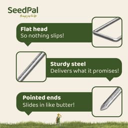 SeedPal Grondankers/Haringen Anti Roest - 50 Stuks - Roestvrije & Verzinkte Bodemankers Voor Bevestiging - 150 mm x 30 mm x Ø3 mm - Aardnagels/Bodemhaken Van Staal - Grondverankering/Bodembevestiging — thumbnail 3