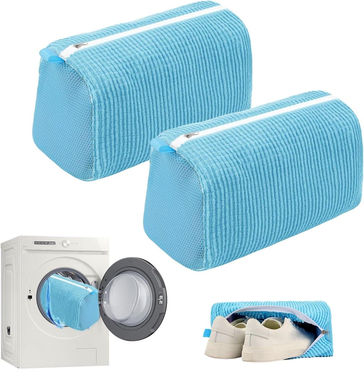 Set van 2 Waszakken voor Sneakers - Mesh Schoenbeschermers voor Wassen, Ideaal voor Sport- en Casualschoenen — afbeelding 1