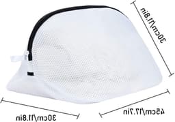 Schoenwaszak voor de wasmachine, hoge bescherming, duurzaam wasnet met rits voor sneakers en sportschoenen - 45x30x30cm, ideaal voor delicate was. — thumbnail 3