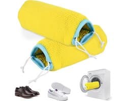 Set van 2 Herbruikbare Schoenwaszakken met Trekkoord, Pluche Fleece voor Grondige Reiniging van Alle Schoenmaat en -types