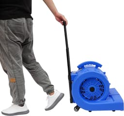 Bouwplaatsventilator - Vloerdroger - Snel drogen - 3 snelheden - 750 W - Blauw — thumbnail 3