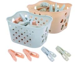 60 Stuks Kledingknijpers, Sterke Plastic Wasknijpers voor Binnen en Buiten, Ideaal voor Waslijn en Droogrek