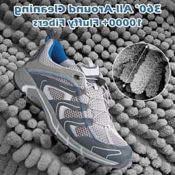 Schoenwaszakken voor de wasmachine, 2 stuks, ideaal voor sneakers en sportschoenen, 360° reiniging, wasnet voor schoenen, grijs — thumbnail 5