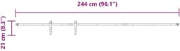 vidaXL - Ophangset - voor - schuifdeur - 244 - cm - koolstofstaal — thumbnail 4
