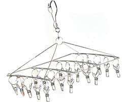 Roterende Kledingdrooghanger van Roestvrij Staal - Sterk Draagvermogen - Hoog Elastiek - Sokkendrooghanger - Vierkant 33x25mm