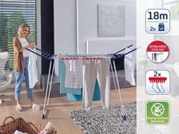 Staand droogrek met extra lange droogstaven en hoge vleugels voor XXL kleding — thumbnail 3