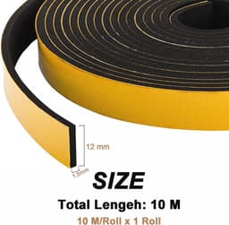 Zelfklevende Afdichtingstape 12mm voor Deuren en Ramen - Waterdichte Rubber Afdichting tegen Koude tocht, Geluiddicht en Stofdicht — thumbnail 2