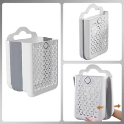 Opvouwbare Wasmand - Wasmand Voor Vuile Was - Draagbaar - Ruimtebesparend - Opvouwbaar - Opbergmand - Multifunctionele Container - 3 Stuks — thumbnail 2