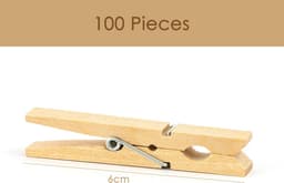 100 Stuks Houten Wasknijpers FSC Gecertificeerd Bamboe 6 cm Duurzaam — thumbnail 5
