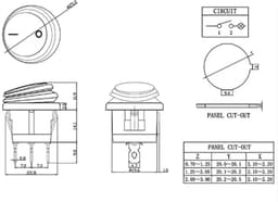 KCD1- Waterdichte ronde tuimelschakelaar 25 mm SPST 250V — thumbnail 2