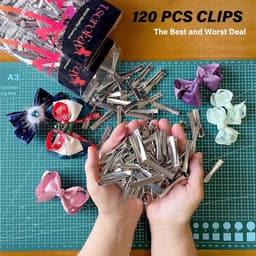 150 Stuks Krokodillenklemmen 4,5 cm voor Haarstrikken en Knutselen - Metalen Boeghaarklemmen — thumbnail 2