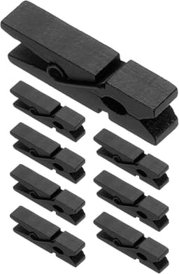 Houten Knijpers - Kleine Clips - Foto's Ophangen - Sterke Houten Grip - 07 x 35 cm - Zwart — thumbnail 1