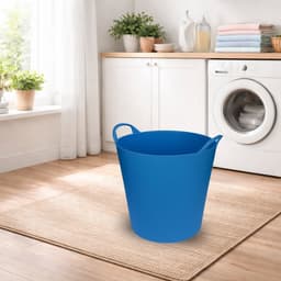 Flexibele emmer/wasmand/kuip - blauw - 20 liter - Opbergmanden - Wasmanden - Flexibele emmers - 35 x 30 cm — thumbnail 2