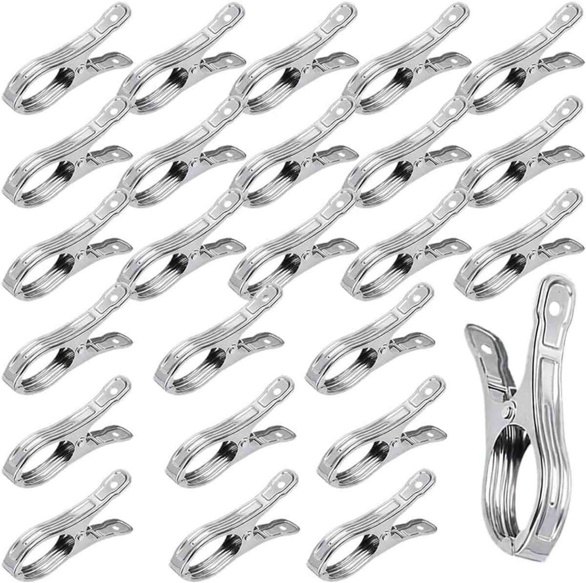 25x Sterke Roestvrijstalen Kledinghangers Clips voor Handdoeken en Sokken — afbeelding 1